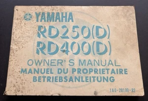 YAMAHA RD250 D / RD400 D - MANUAL DEL PROPIETARIO ORIGINAL 1A0-28199-82 - Imagen 1 de 8