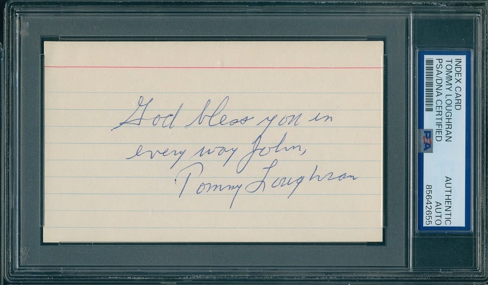 TOMMY LOUGHRAN LH Boxing Champion Index Card Signed Autographed PSA/DNA - Image 1 of 1
