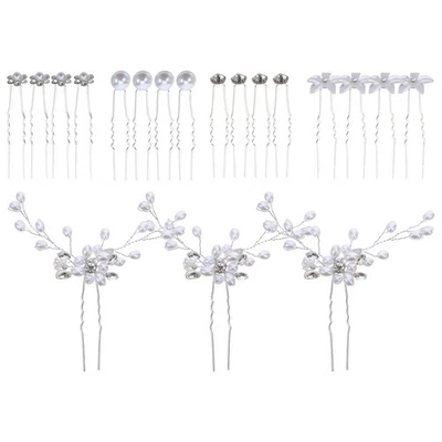  23 Pcs Fermaglio Capelli Sposa Accessori Per Decorazioni Clip Di Strass - Immagine 1 di 4