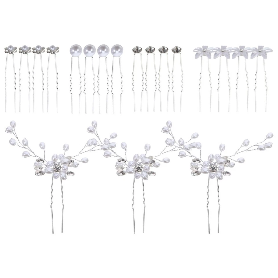  23 Pcs Fermaglio Capelli Sposa Accessori Per Decorazioni Clip Di Strass - Immagine 1 di 4