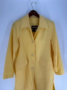 Terry Lewis Classic Pocket Water Repellent Lightweight Trench Coat Yellow Size S - Picture 1 of 9