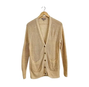 J. Crew Relaxed Baumwolle-Leinen Strickjacke Pullover XS Mais leicht Taschen  - Bild 1 von 8