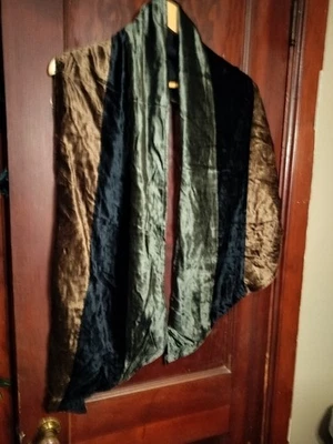 Velvety Y2K Shawl Wrap NOS NWT Brown Black Gray Block Colors Echo Design Co - Image 1 of 4