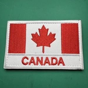 🔥LARGE CANADA Flag Embroidered Patch Hook Loop Emblem Canadian Maple Leaf PRIDE - Picture 1 of 8
