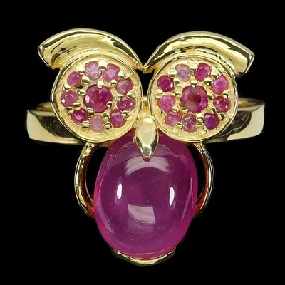 925 Sterling Silver Ring Oval Ruby 11x8mm Natural Gemstone Jewelry Size 8 - Image 1 of 4