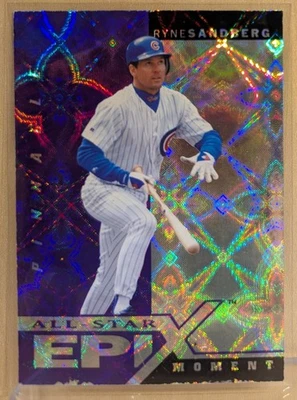 1998 Pinnacle Plus All-Star EPIX MOMENT PURPLE 6 Ryne Sandberg  Cubs RARE INSERT - Image 1 of 2
