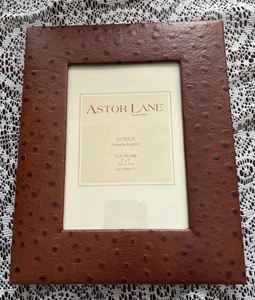 Astor Lane Genuine Leather Ostrich 5x7 Picture Frames Lot Of 2 - Picture 1 of 10