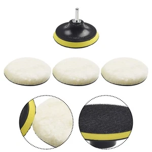 5 piezas 4 almohadillas de pulido disco de lana fregona kit para coche pulidora taladro adaptador - Imagen 1 de 12
