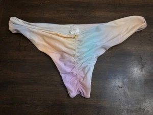 NWT Pilyq PQ L Ombre Rainbow High Cut Teeny Bottom Bikini Swim 124856 - Picture 1 of 3
