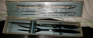 2 Piece Stainless Steel Carving Set - Hollow Ground Hollow Handle - Knife & Fork - Picture 1 of 8