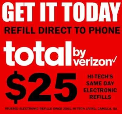 TOTAL 😍  BY VERIZON $25 REFILL ✅ DIRECT TO PHONE FAST REFILL ✅ GET IT TODAY! - Image 1 of 2