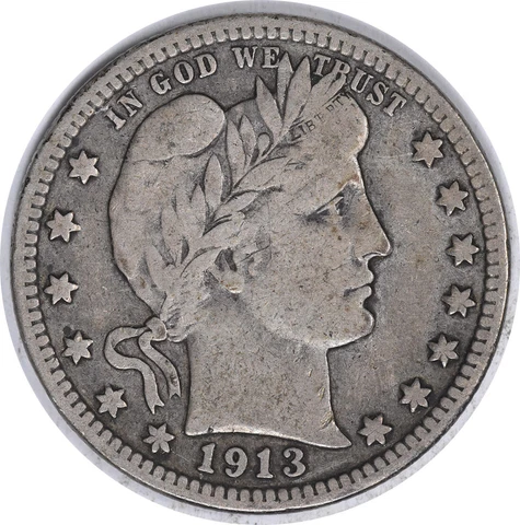 1913 Barber Silver Quarter F Uncertified #1002 Cover