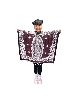 PONCHO NIÑOS VIRGEN DE GUADALUPE, MANTA GABAN, 6-12 AÑOS, BORGOÑA Foto 1 de 3
