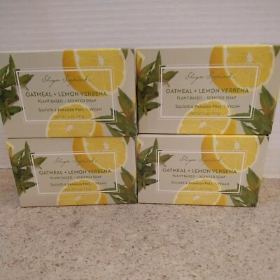 Shugar Soapworks Oatmeal & Verbena 6.25oz Bar Soap Vegan Hand Bath Lot 4 NEW - Image 1 of 3