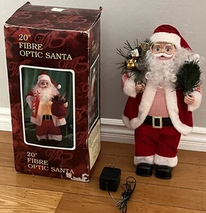 Papá Noel Noel 20" de fibra óptica vintage iluminado con caja original - Imagen 1 de 8