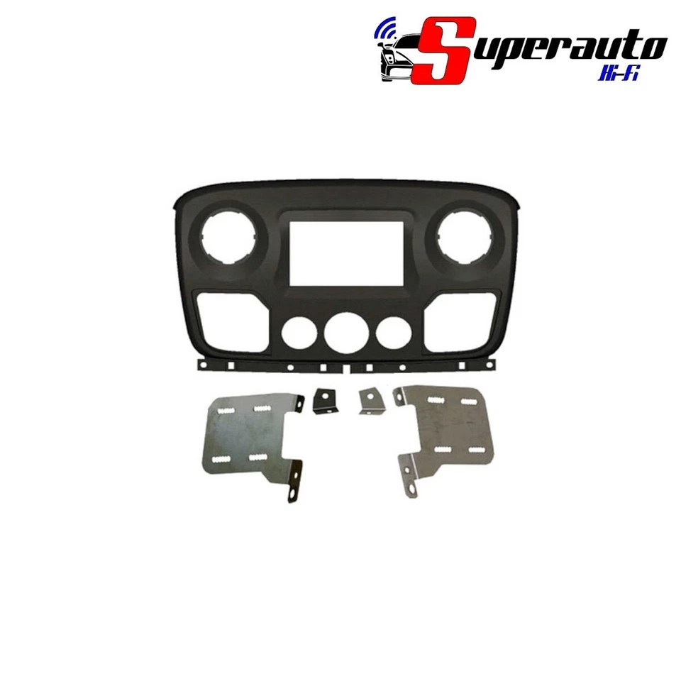 Mascherina Autoradio 2DIN Fit Opel Movano da 2010 Colore Nero - Immagine 1 di 1
