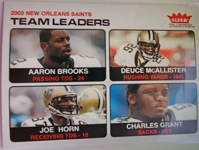 2004 Fleer Tradition Aaron Brooks/Deuce McAllister/Joe Horn/Charles Grant New - Image 1 of 2