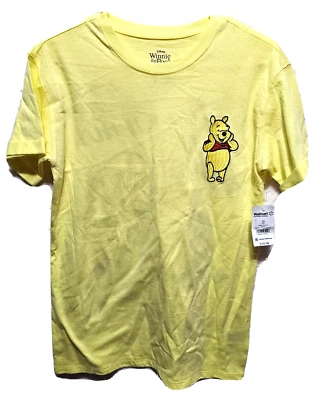 Disney Winnie the Pooh NUEVA♈Tee de punto SS de ganchillo para jóvenes talla XS(1)~amarilla Foto 1 de 3