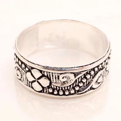 925 Placcato Argento Handmade Design Gioielli Regalo per Lei Anello Misura 10 - Immagine 1 di 3