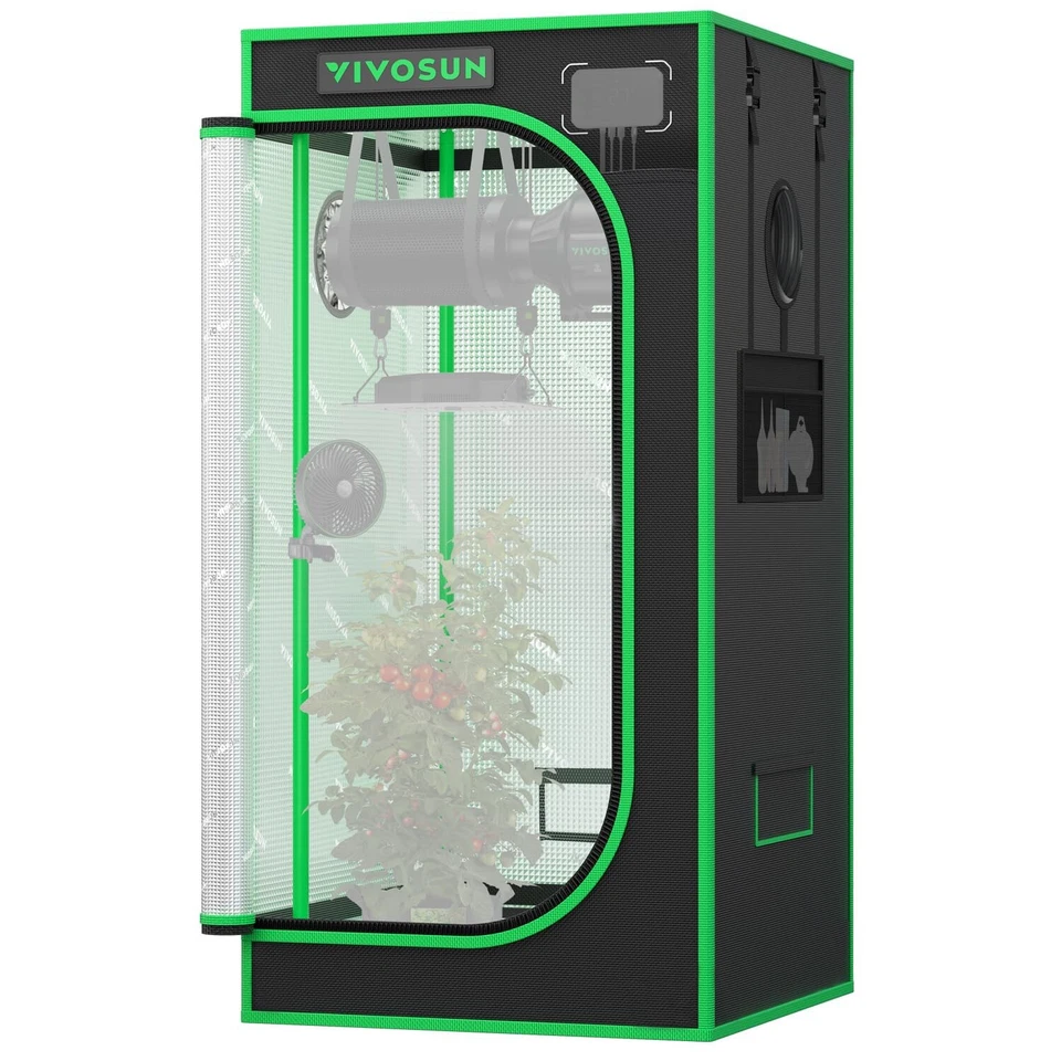 VIVOSUN  P224 PRO Growzelt 2000D Pflanzenzelt 60x60x120cm,100% Reflektierend - Bild 1 von 4