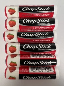 WOW! ChapStick Classic STRAWBERRY - 6 NEW SEALED Sticks - & FAST FREE SHIPPING! - Picture 1 of 4