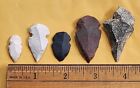 5 Authentic Native American Arrowheads