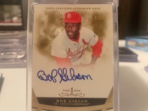 Bob Gibson 2011 Topps Tier 1 One on card auto 7/10