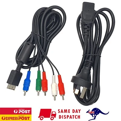 Original PlayStation 3 Fat Console Component AV Cable & Power Cord Kit - AU Plug - Image 1 of 4