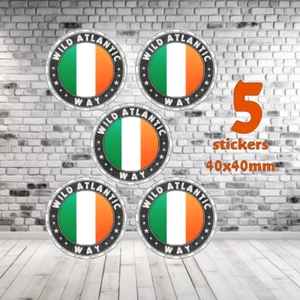 5pcs WILD ATLANTIC WAY Ireland 🇮🇪 40x40mm Vinyl Sticker #9192 - Picture 1 of 2