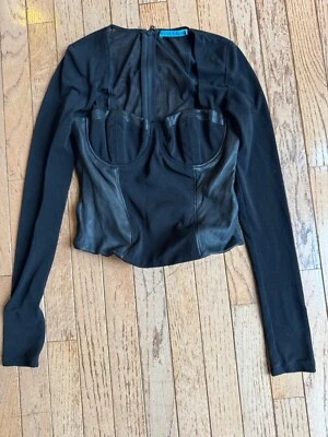 Blusa top blusa alice olivia bustier cuero transparente Lali m (bl100 Foto 1 de 4