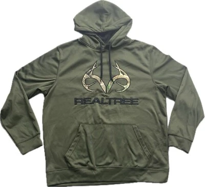 Sudadera con Capucha RealTree Para Hombre Grande Verde Ejército Camuflaje Bordado Gráfico Astas Foto 1 de 4