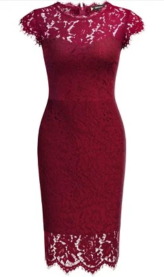 Mini Vestido Para Mujer Miusol Retro Floral Encaje Ajustado Noche Cóctel, Talla Grande Foto 1 de 4