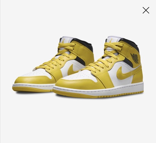 Nike Air Jordan 1 unisex Mid Vivid Sulphur taglia 7 5 UK