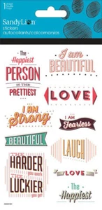 Vintage Typography Clear w/ Glitter Dimensional Stickers 1 Sheet - Bild 1 von 1
