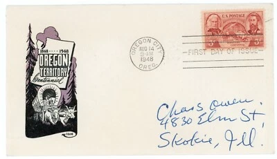 1948 - #964 - Oregon Territory Centennial First Day Cover - IOOR Cachet - FDC - Image 1 of 2