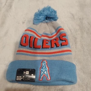 Houston Oilers New Era Offical On Field Retro NFL HISTORIC Beanie Hat Blue NWT - Picture 1 of 2