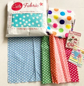 Bundle Set of 7 Polka Dot Sew Fabric Craft And New 4 Pieces Patch Cute Kawaii - Picture 1 of 6