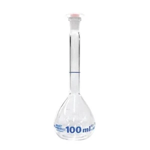 Volumetric Flask, 100ml, Class A with Recyclable Plastic Stopper, Sj 12/21, Boro - Picture 1 of 1