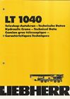 Equipment Brochure - Liebherr - LT 1040 - Hydraulic Truck Crane - 1979 (E1355)