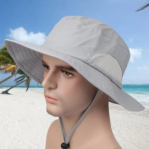  Outdoor Sonnenhut mit breiter Krempe schnelltrocknend Sonnenschutz Outdoor Angelhut - Bild 1 von 11