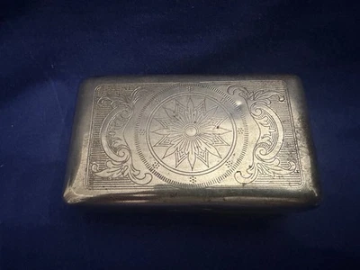 a. österr. Haushalt sch. alte Tabatiere Tabakdose silbernes Metall graviert - Bild 1 von 4