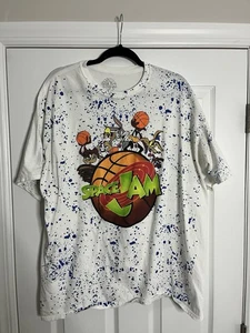 Camisa usada Space Jam pintura salpicaduras. Blanco. XXL - Imagen 1 de 3