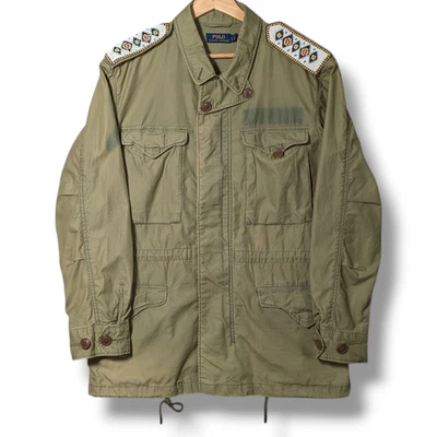 Chaqueta de campo Polo Ralph Lauren para mujer grande con cuentas cabeza de dirección utilitaria militar Foto 1 de 4