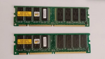128MB RAM 2 x 64 MB PC100-322-620 COMPAQ 323012-911 HYUNDAI HYM7V65801 BTFG-10S - Immagine 1 di 2