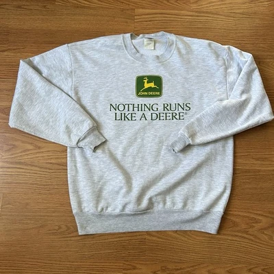 VTG JOHN DEERE Nothing Runs Like Work Farm Tractor Crewneck Sweatshirt Mens L - Image 1 of 4