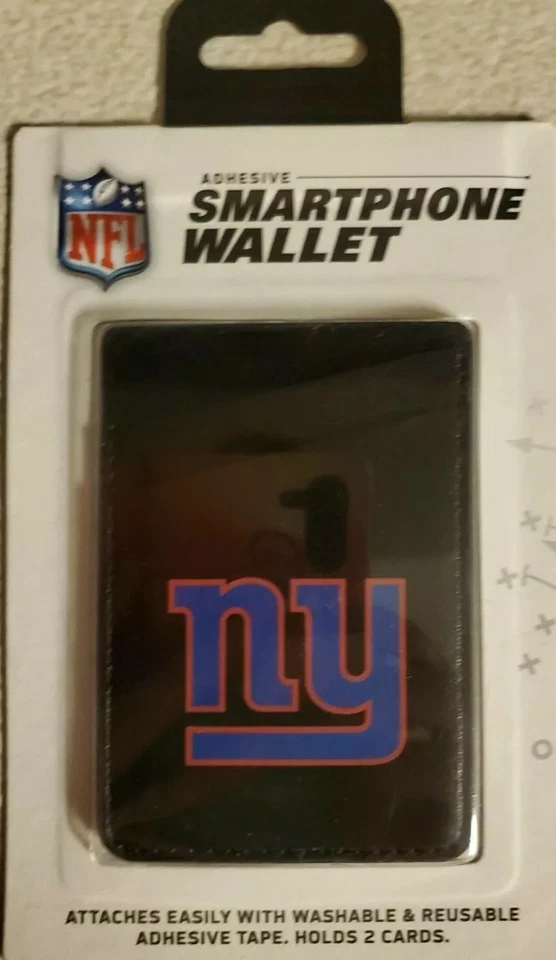 Nfl-ny Giants Adhesive Smartphone Wallet Stick-on Card Holder - Holds 2 Cards