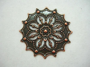Antiqued Copper Pl Filigree Drop Findings Pendant - Picture 1 of 1