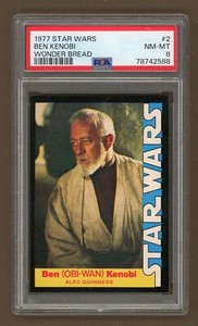 1977 Star Wars WONDER BREAD #2 BEN KENOBI PSA 8 NM-MT "New to the Hobby"