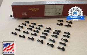 34 N Scale Train Couplers - 30 Hingeless Couplers and 4 Rapido-Style Couplers - Picture 1 of 9