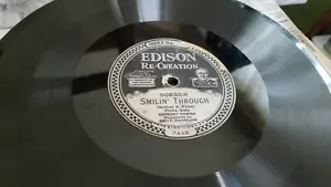 78RPM Edison 50830 Herbert Soman - Smilin' Through / Old Pal, clean medium V V+ - Picture 1 of 7
